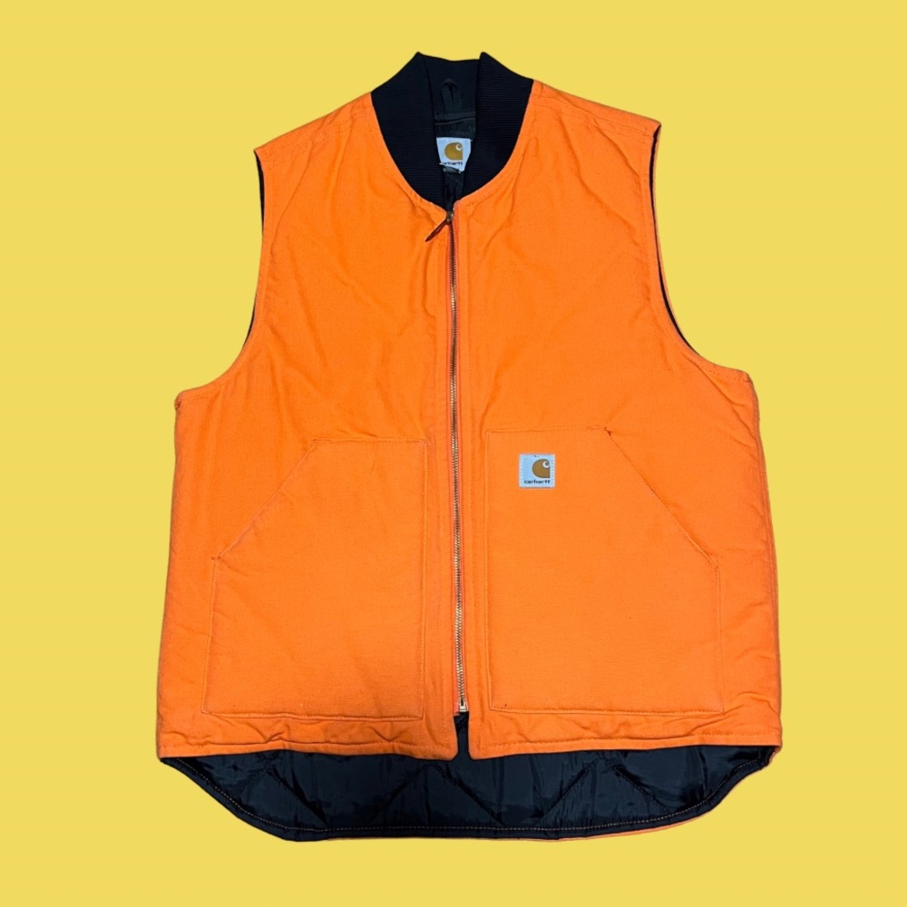 Carhartt Arctic Quilt Lined V01 BLZ Blaze Orange Hunting Duck Vest Size Med
